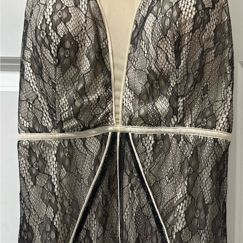 Black Lace Prom Dress with Sheer Panels